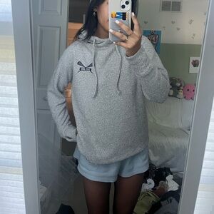 soft gray fleece lacrosse hoodie